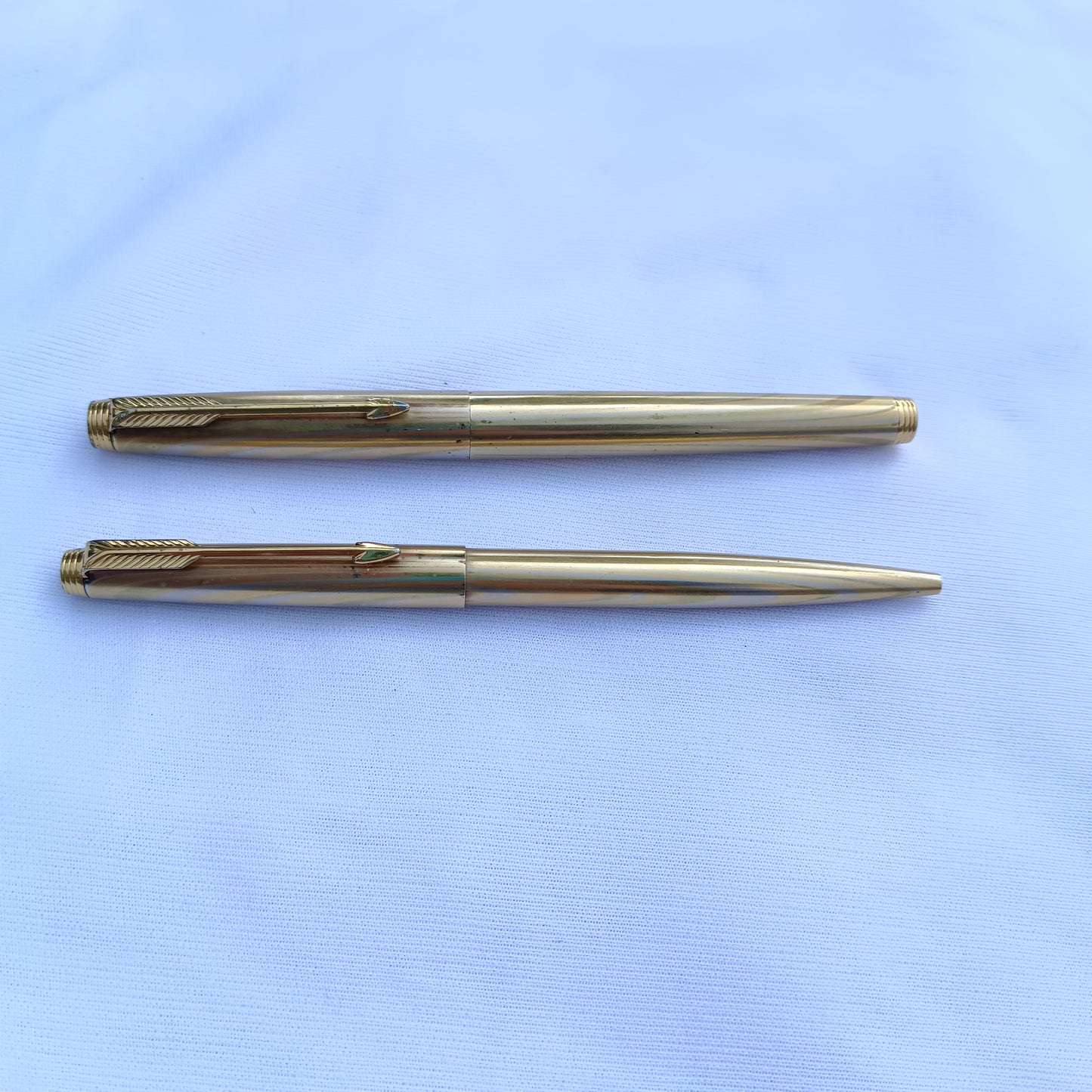 2Pc Parker 75 Regency "Rainbow" Vintage Fountain Pen & Ball Pen Set