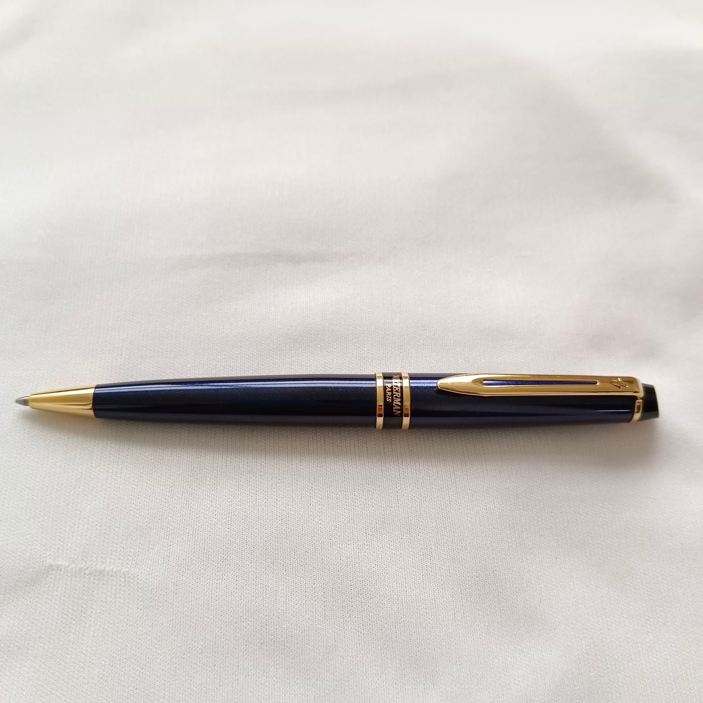Vintage Waterman Expert Gold Trim Navy Blue Ball Pen