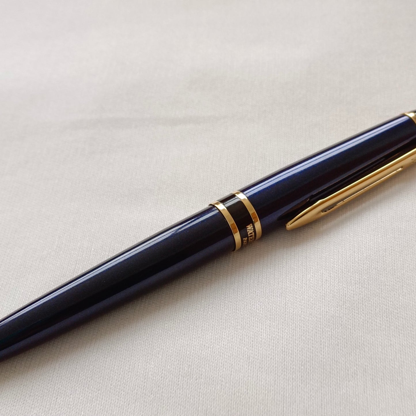 Vintage Waterman Expert Gold Trim Navy Blue Ball Pen