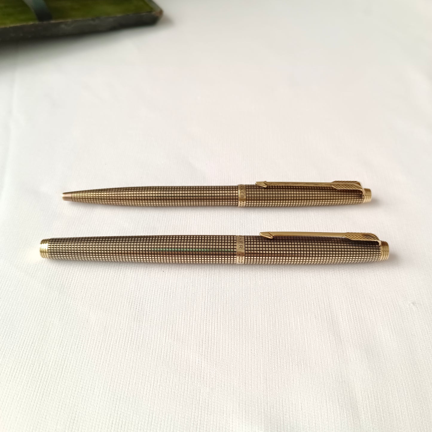 Vintage Parker 75 Cisele Vermeil Fountain & Ball Pen Set