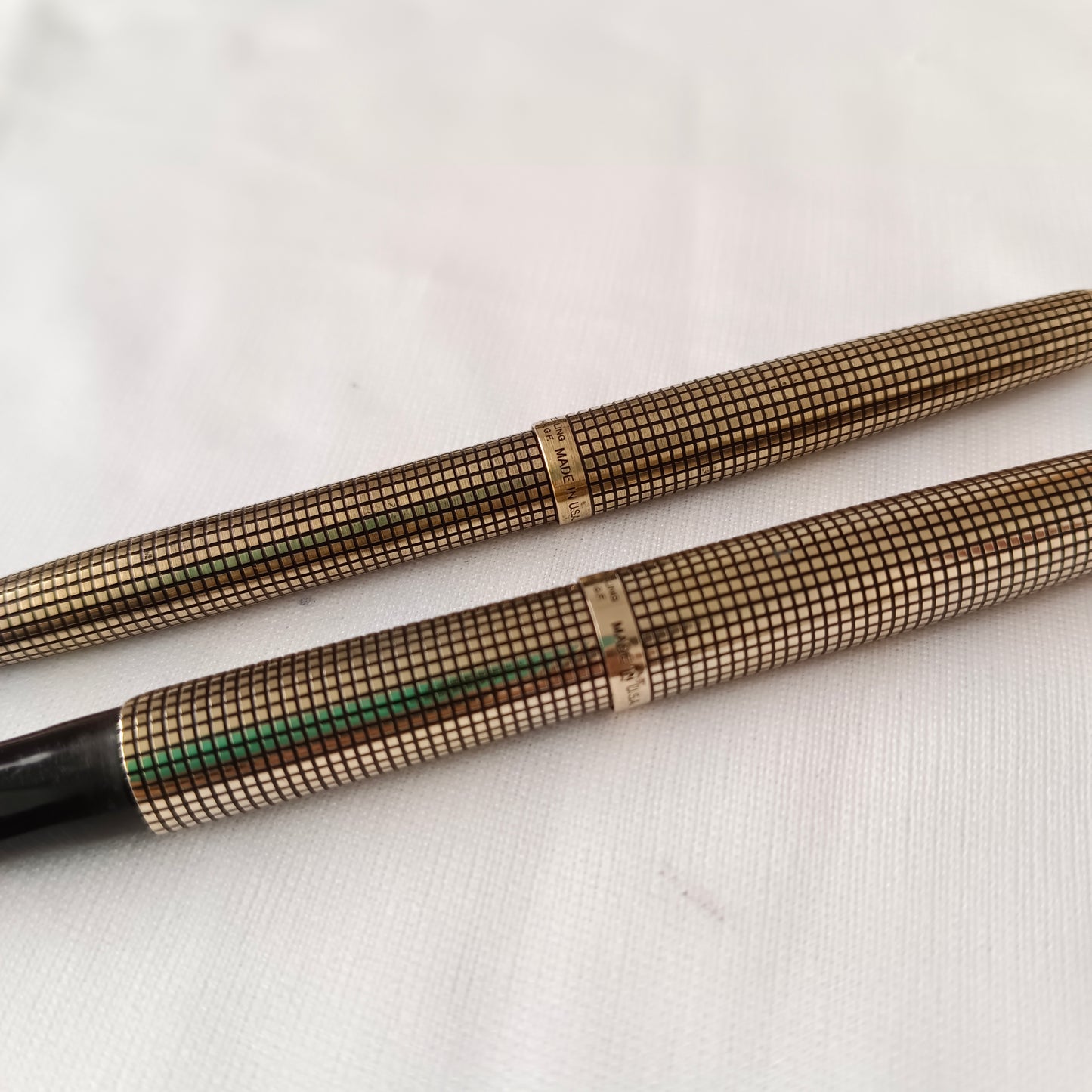 Vintage Parker 75 Cisele Vermeil Fountain & Ball Pen Set