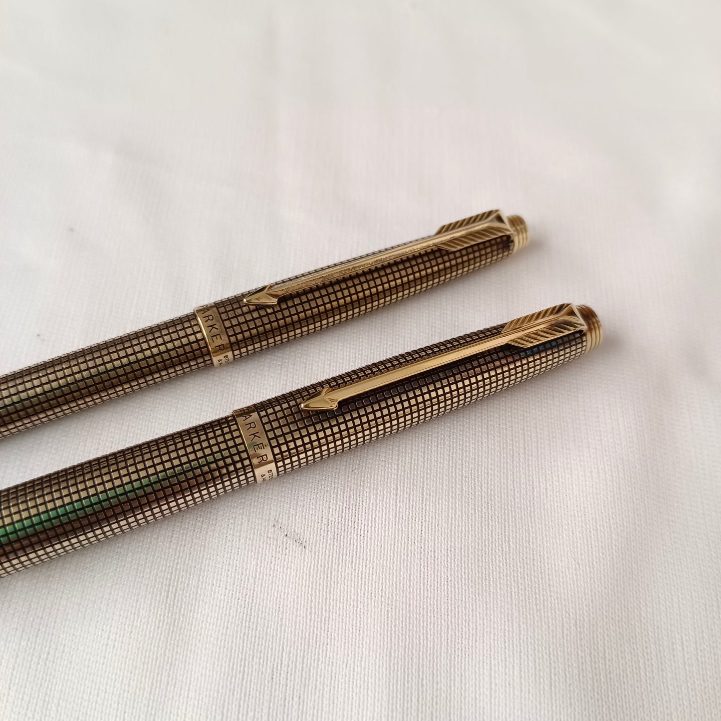 Vintage Parker 75 Cisele Vermeil Fountain & Ball Pen Set