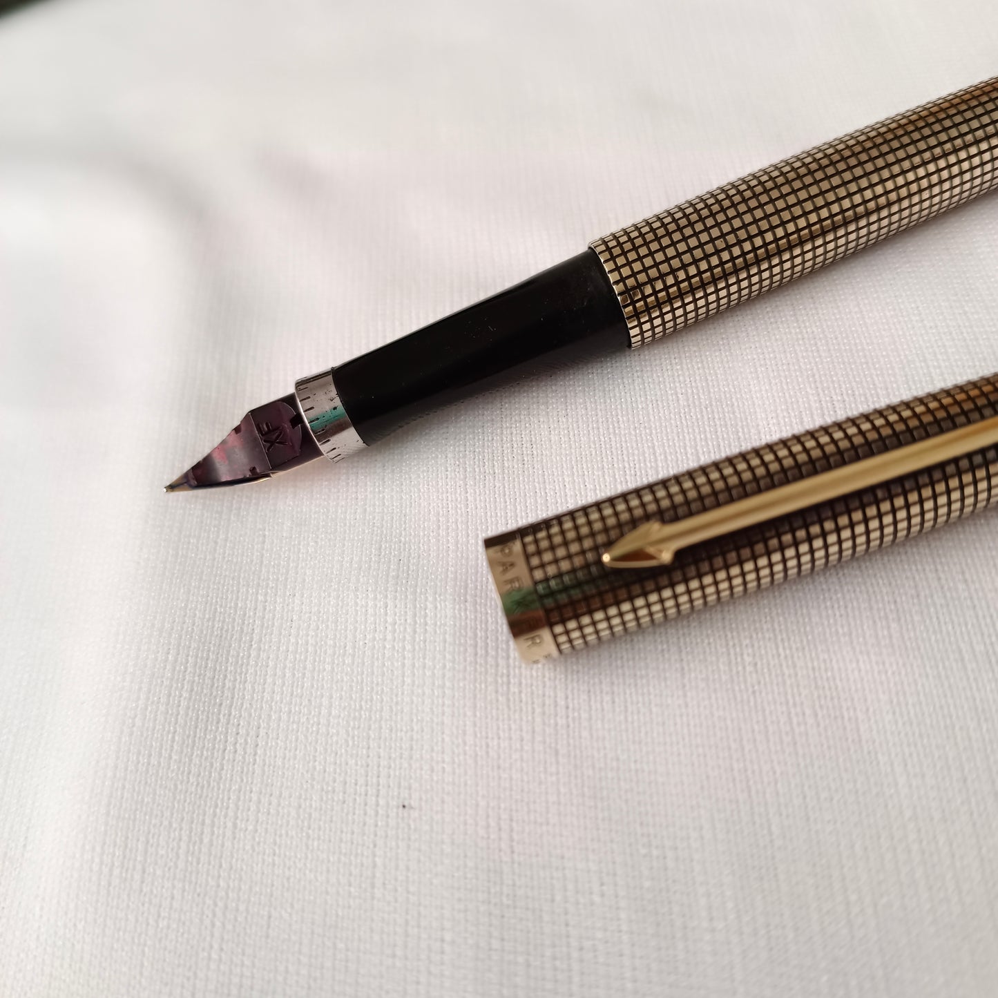 Vintage Parker 75 Cisele Vermeil Fountain & Ball Pen Set