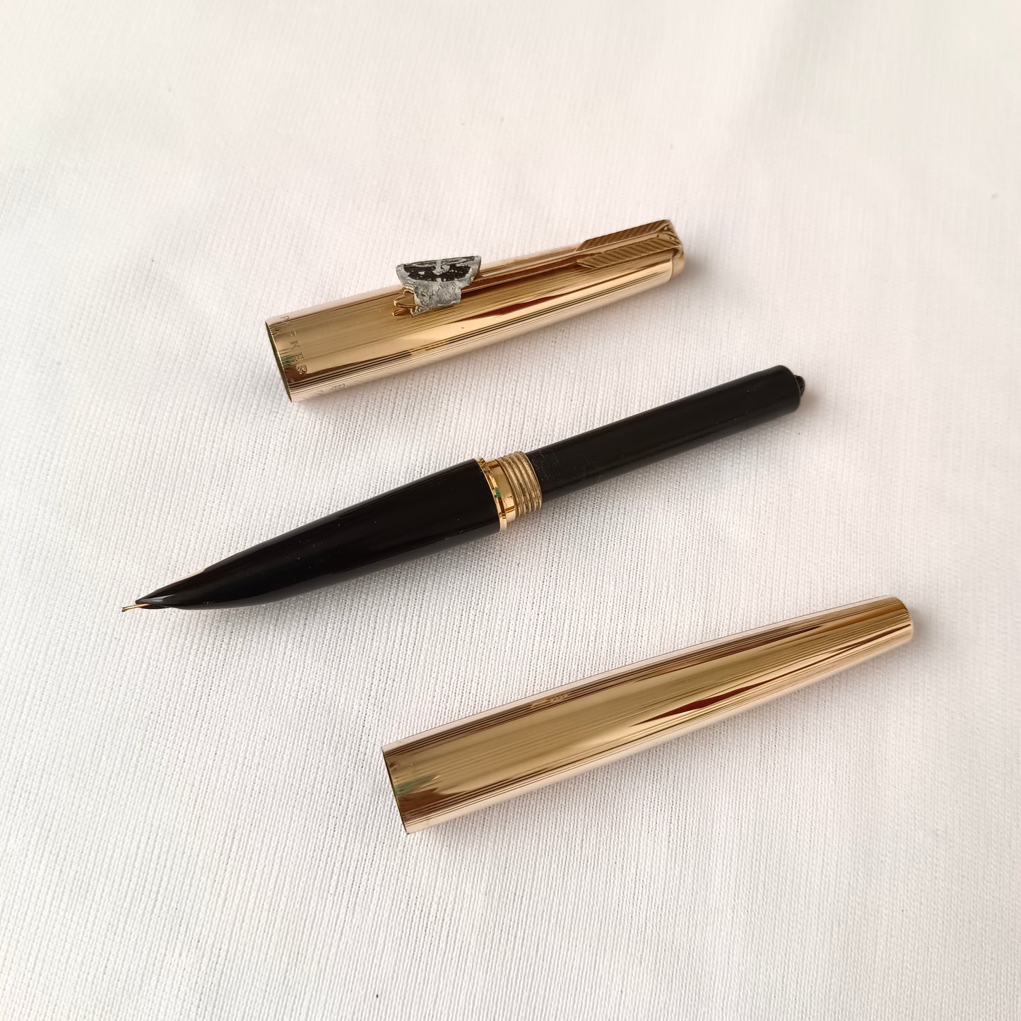 Vintage Parker 61 Signet Gold Plated Fountain & Pencil Set