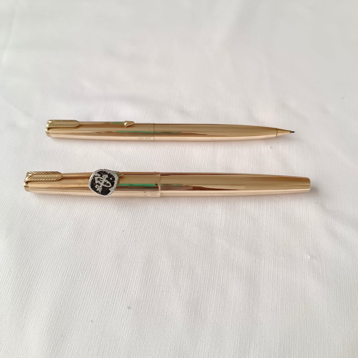 Vintage Parker 61 Signet Gold Plated Fountain & Pencil Set