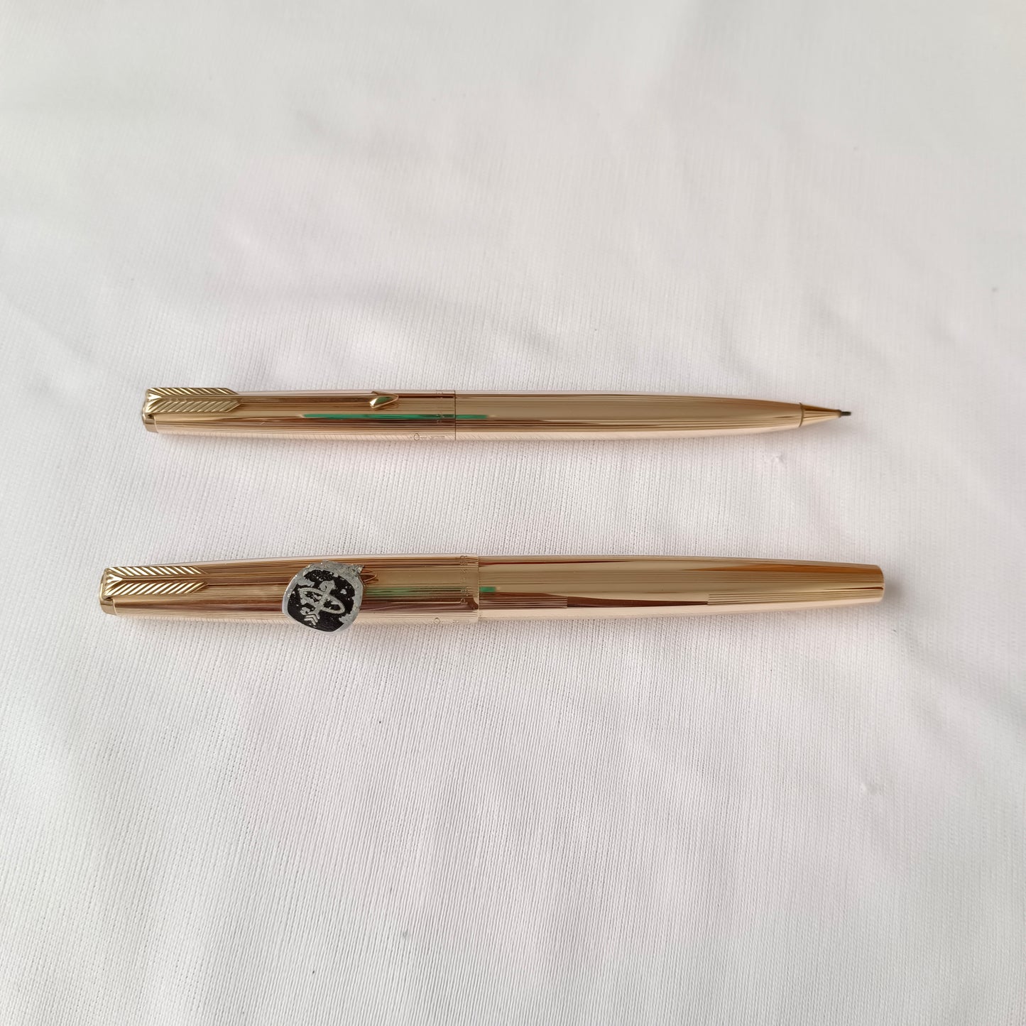 Vintage Parker 61 Signet Gold Plated Fountain & Pencil Set