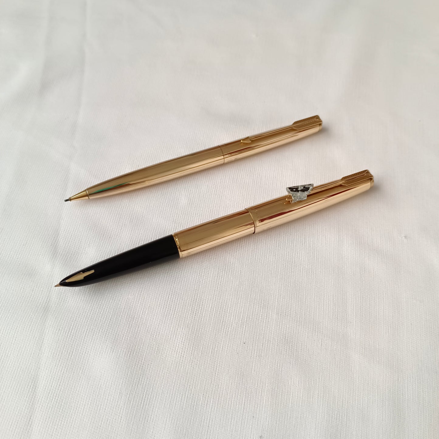Vintage Parker 61 Signet Gold Plated Fountain & Pencil Set