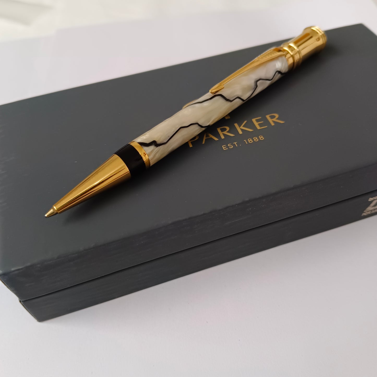 Parker Duofold Centennial Ball Pen- Pearl & Black
