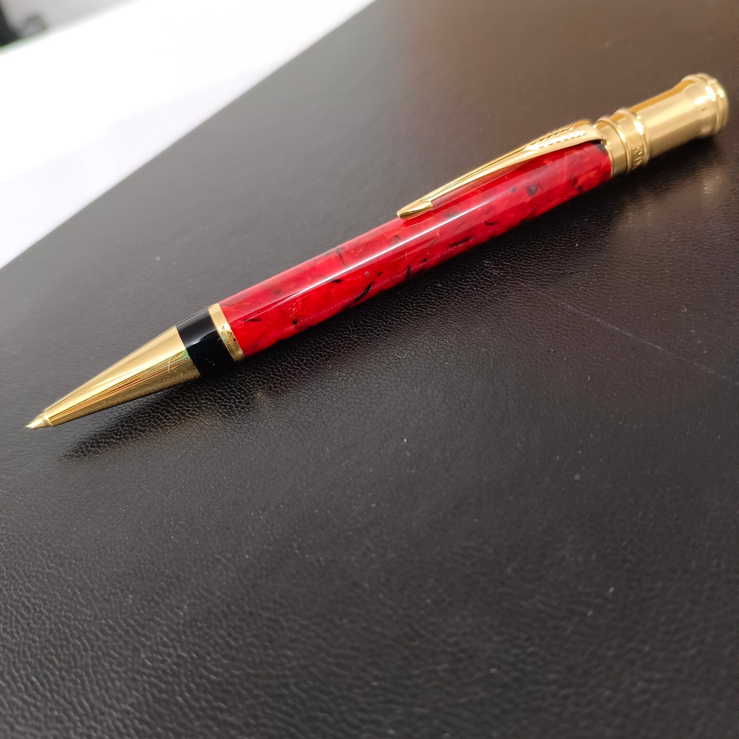 Parker Duofold Centennial Ball Pen- Jasper Red Marble