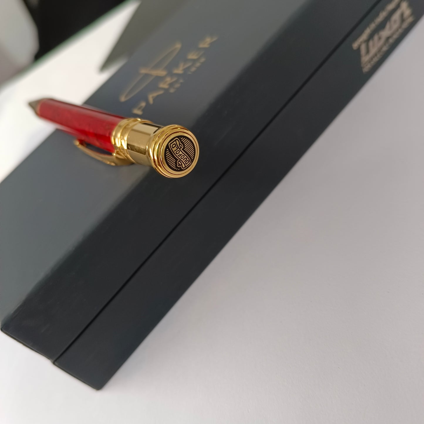 Parker Duofold Centennial Ball Pen- Jasper Red Marble