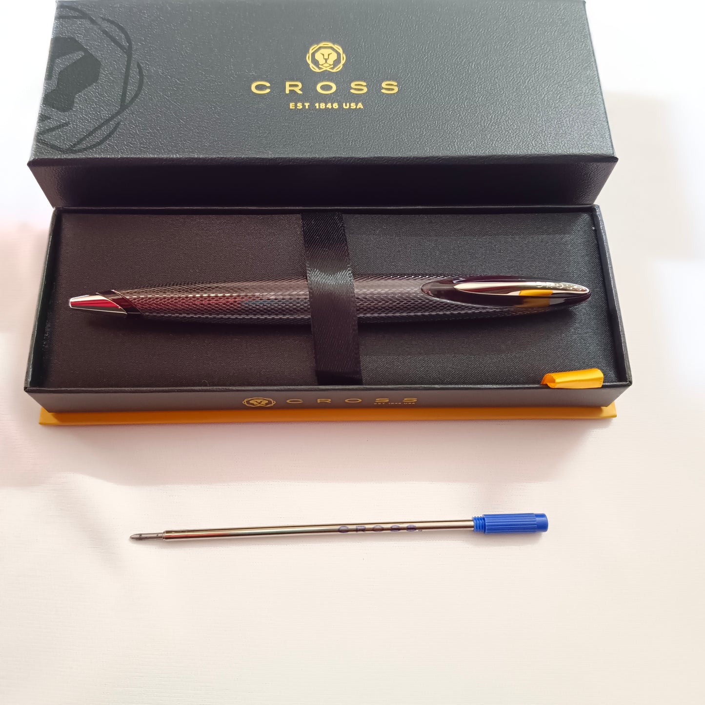 Cross Ball Pen Merlot Verve 18k White Gold Plated