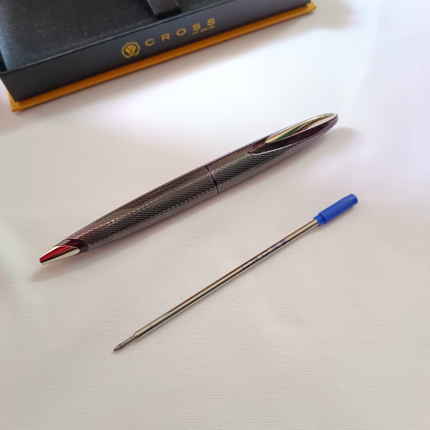 Cross Ball Pen Merlot Verve 18k White Gold Plated