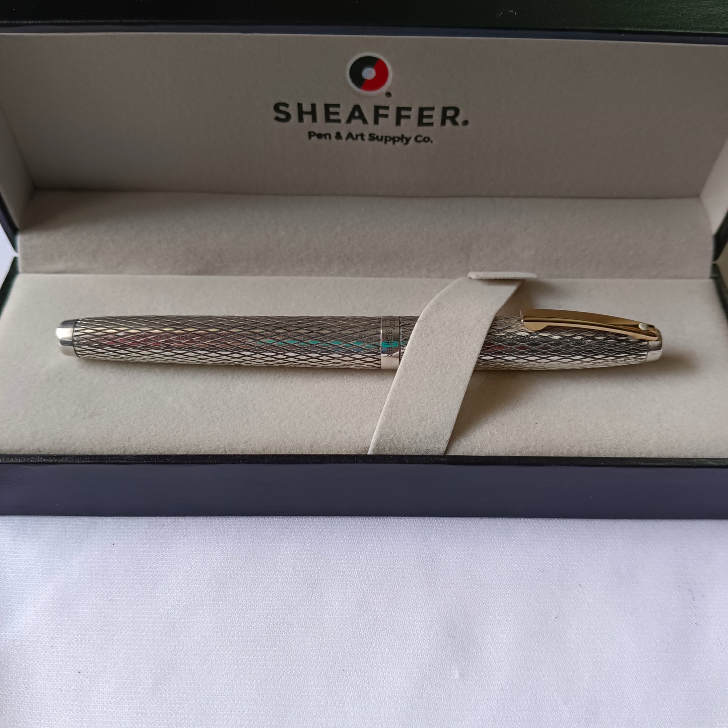 Sheaffer imperial sterling silver diamond pattern fountain pen