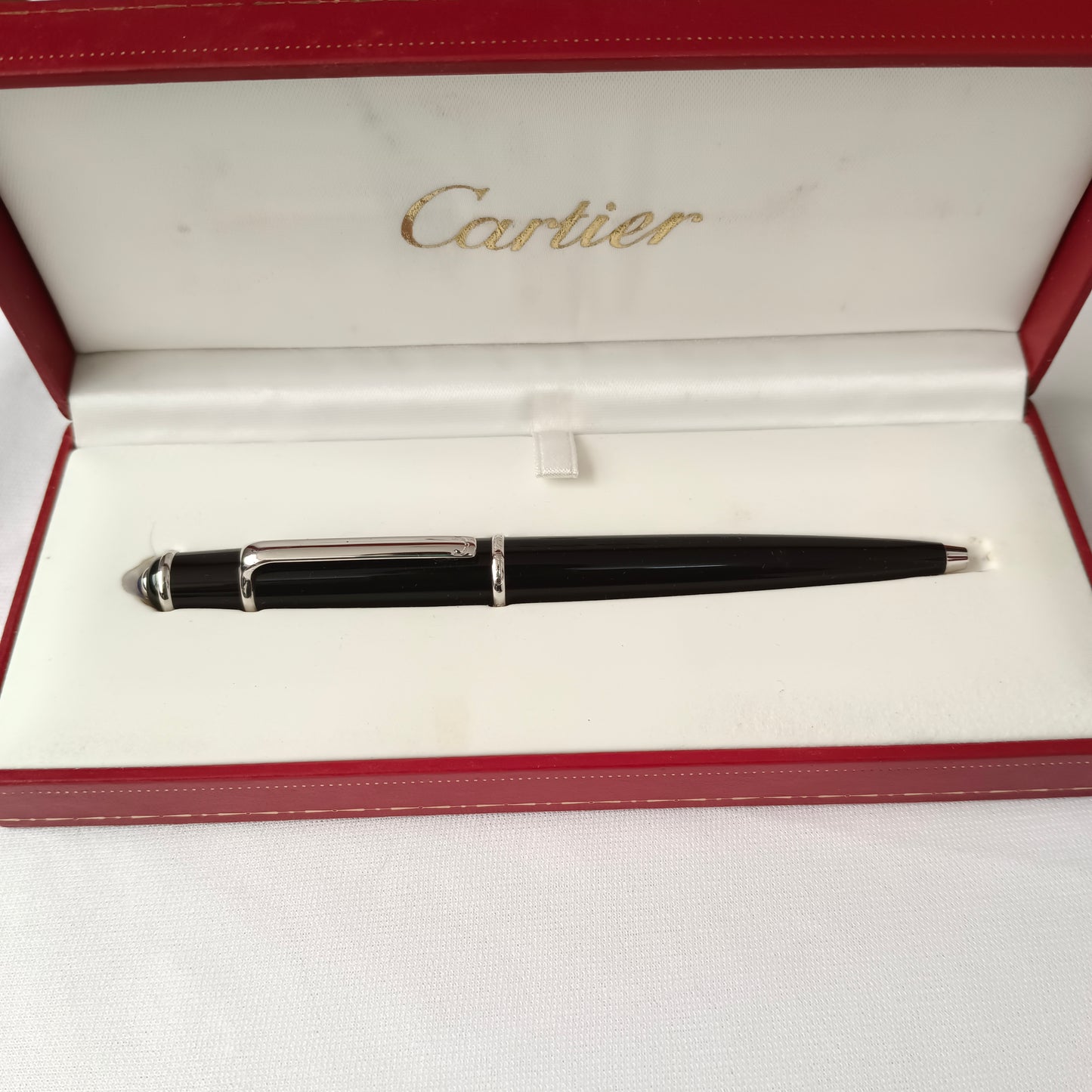 Cartier diabolo black platinum trim Ball pen