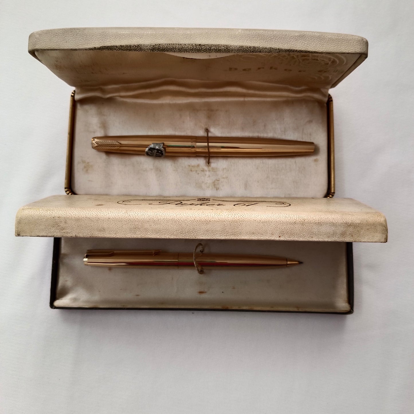 Vintage Parker 61 Signet Gold Plated Fountain & Pencil Set