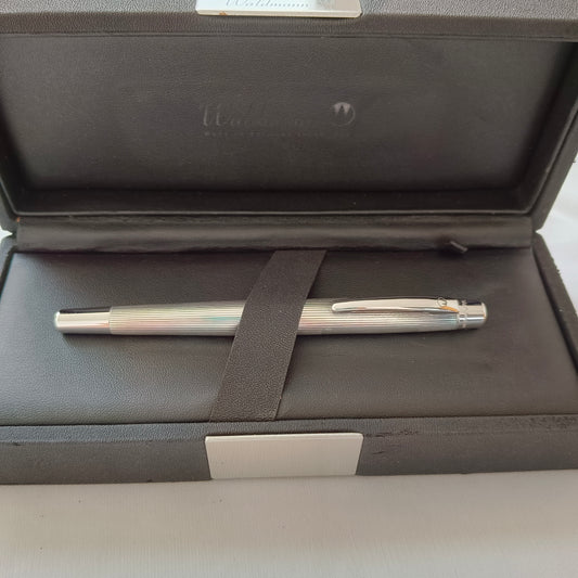 Waldmann Concorde Pinstripe Pattern Sterling Silver Fountain Pen