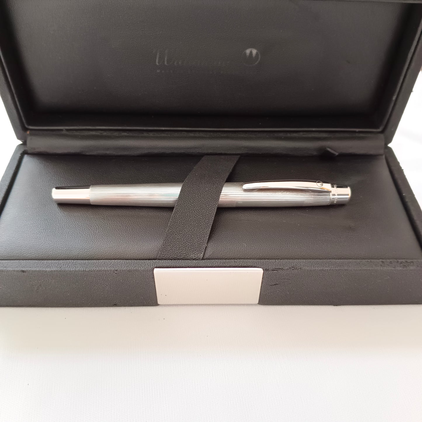 Waldmann Concorde Pinstripe Pattern Sterling Silver Fountain Pen
