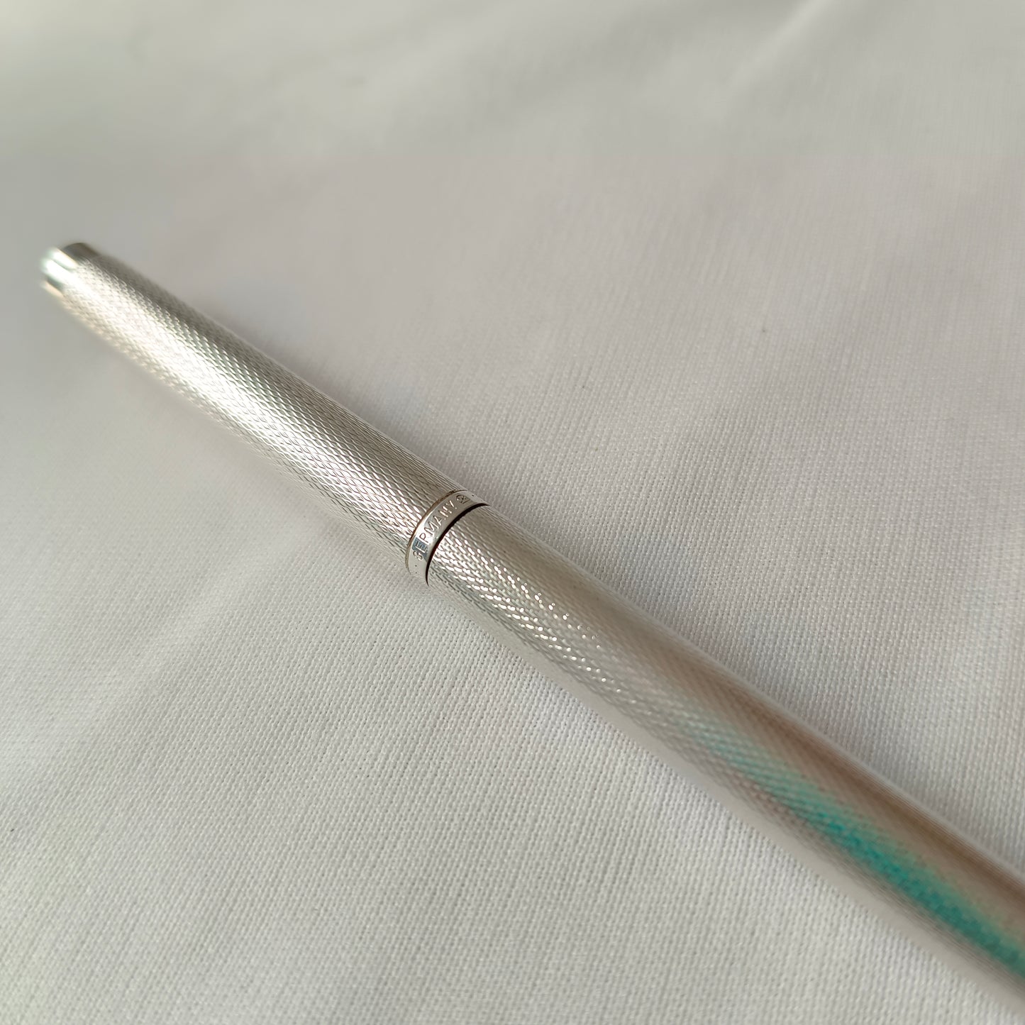 Dunhill Gemline Fountain Pen by Montblanc - Silver Plated Barleycorn