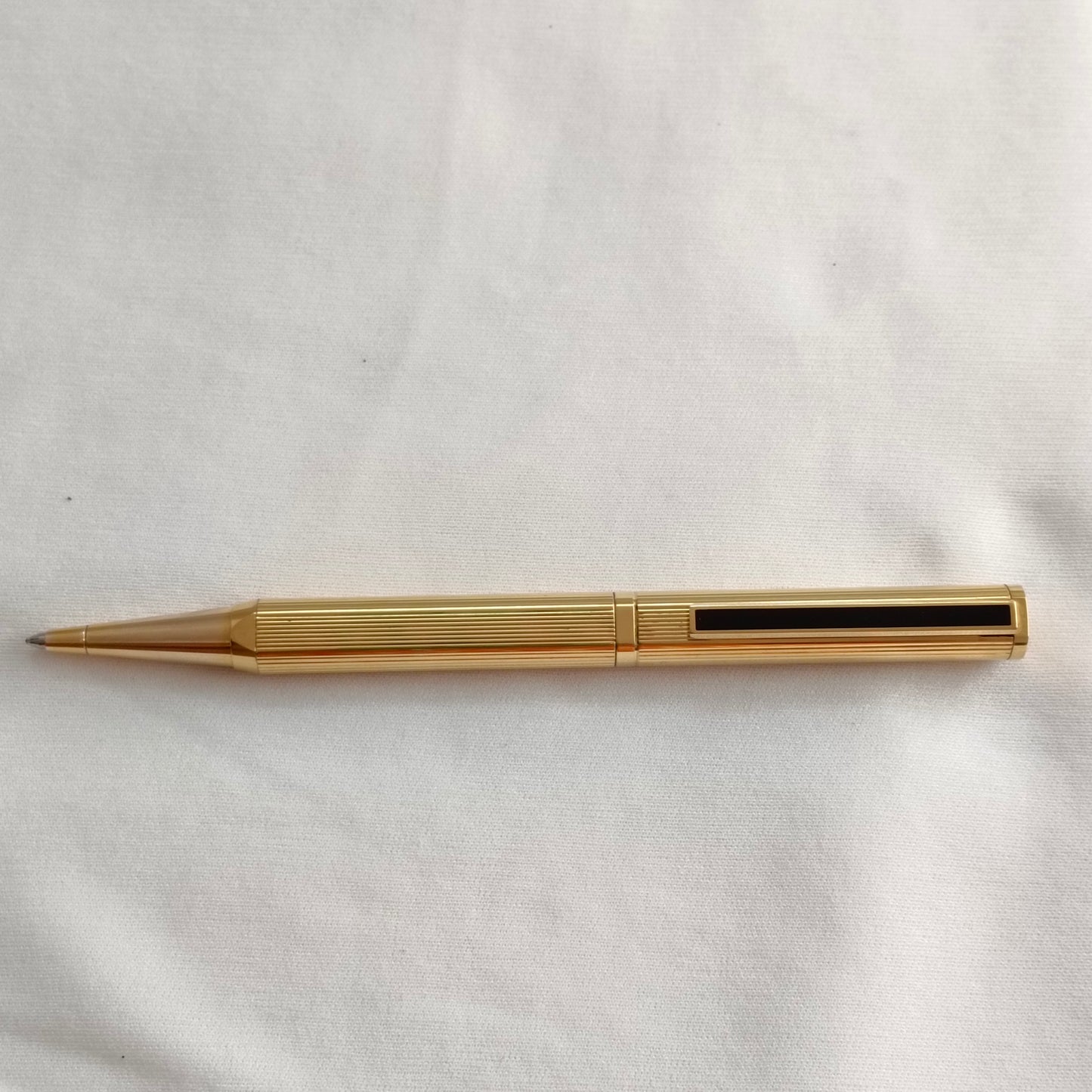 Vintage Alfred Dunhill Dress Gold Plated pinstripe Ballpoint Pen