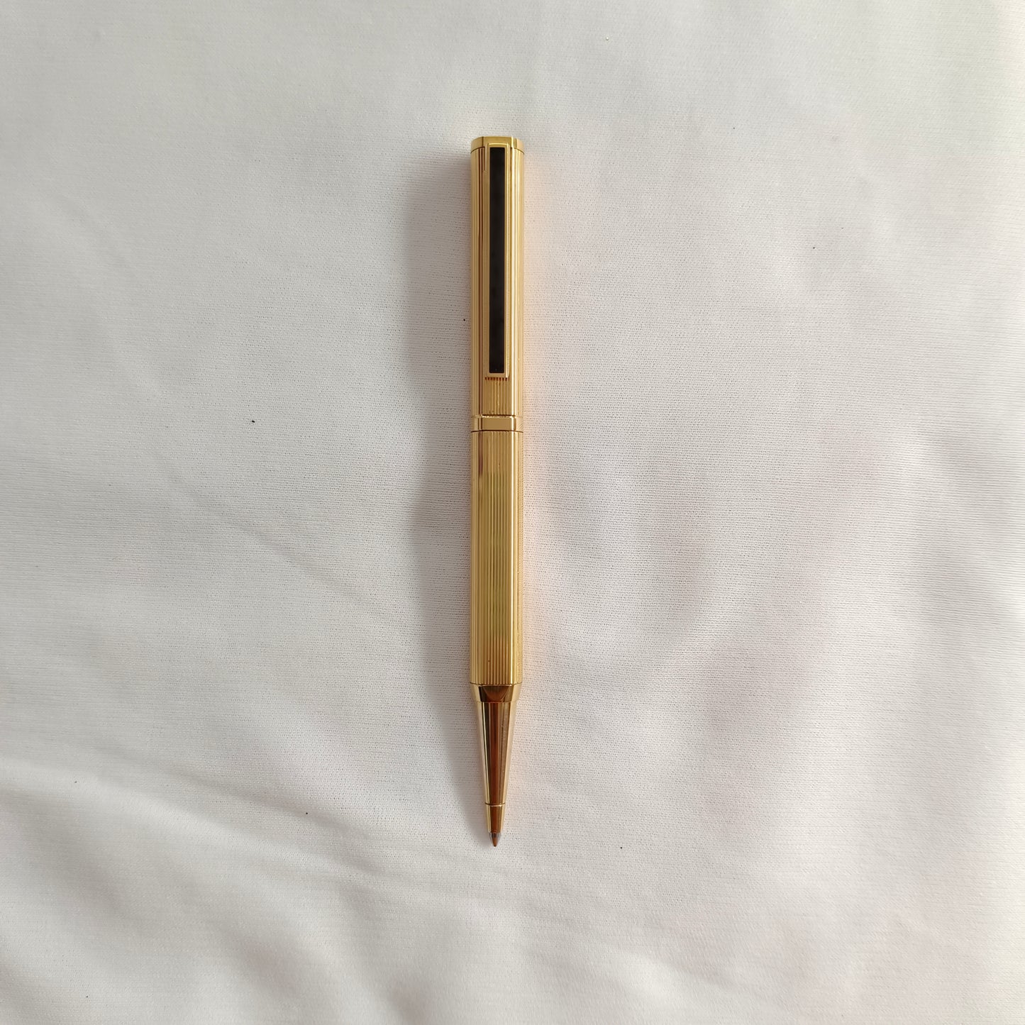 Vintage Alfred Dunhill Dress Gold Plated pinstripe Ballpoint Pen