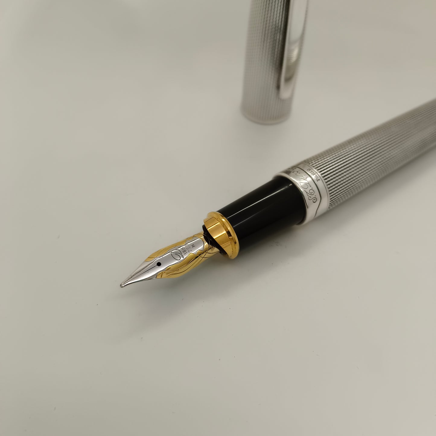 S.T. Dupont Orpheo Olympio 480101 Silver Plated Fountain Pen