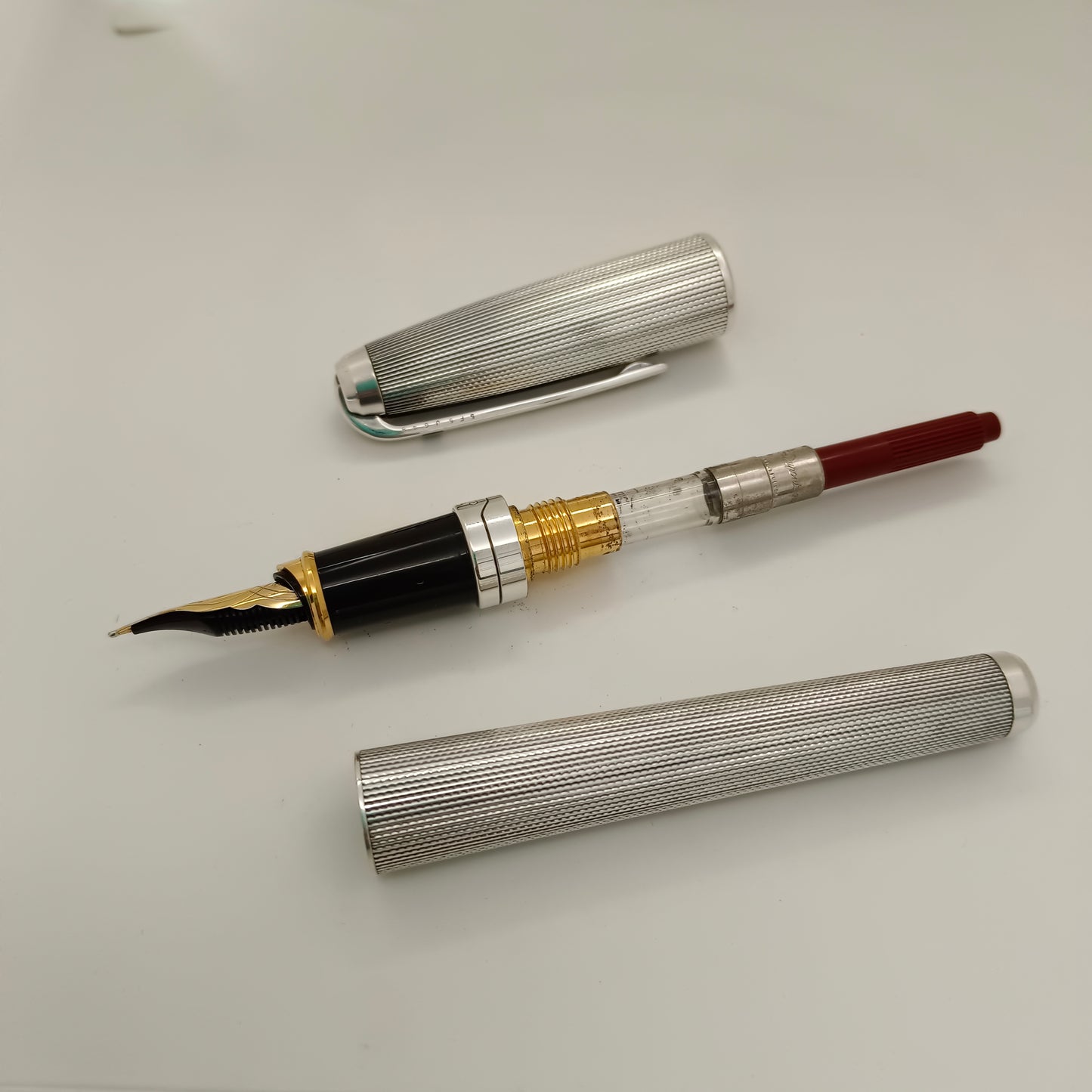 S.T. Dupont Orpheo Olympio 480101 Silver Plated Fountain Pen