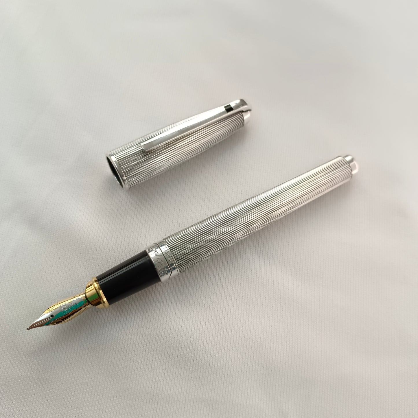 S.T. Dupont Orpheo Olympio 480101 Silver Plated Fountain Pen