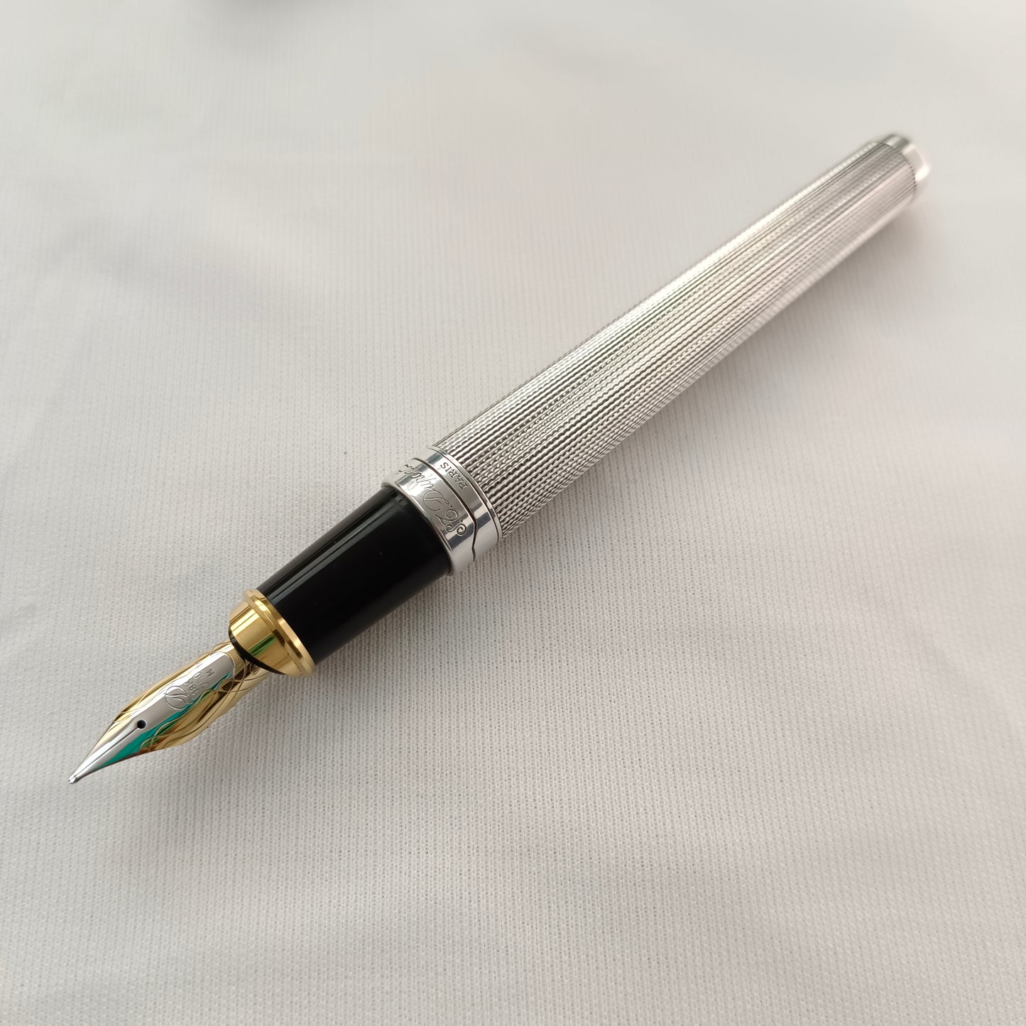 S.T. Dupont Orpheo Olympio 480101 Silver Plated Fountain Pen