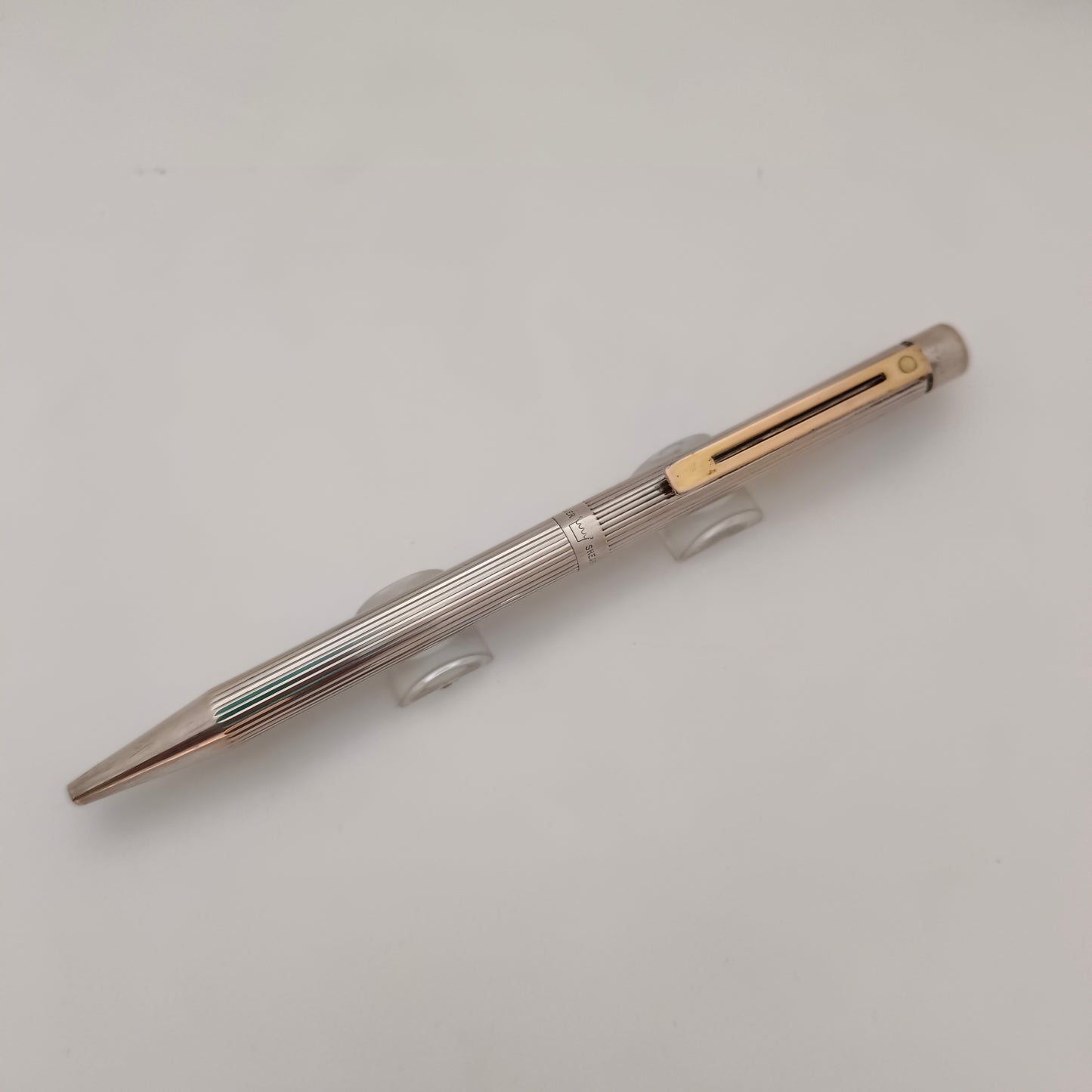Sheaffer Targa Sterling Silver Ballpen WIth Gold Trim