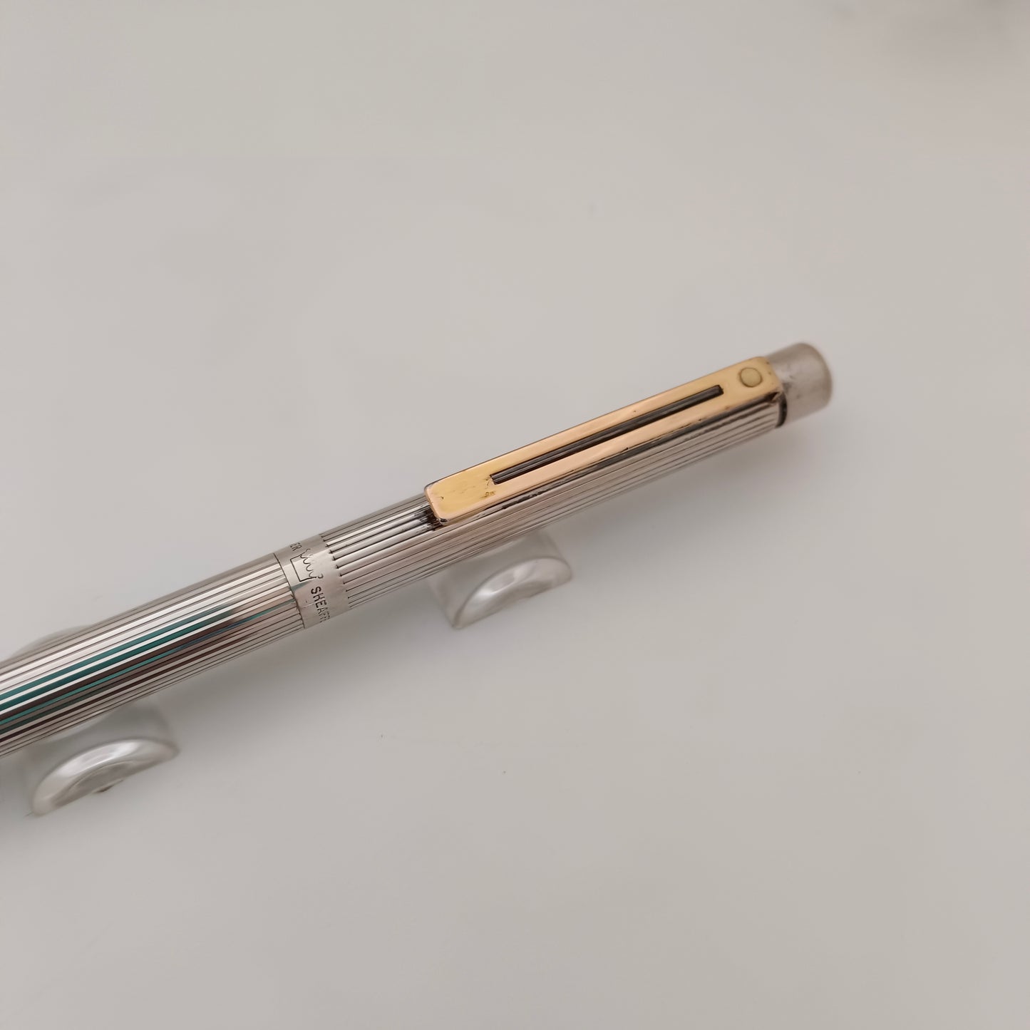 Sheaffer Targa Sterling Silver Ballpen WIth Gold Trim