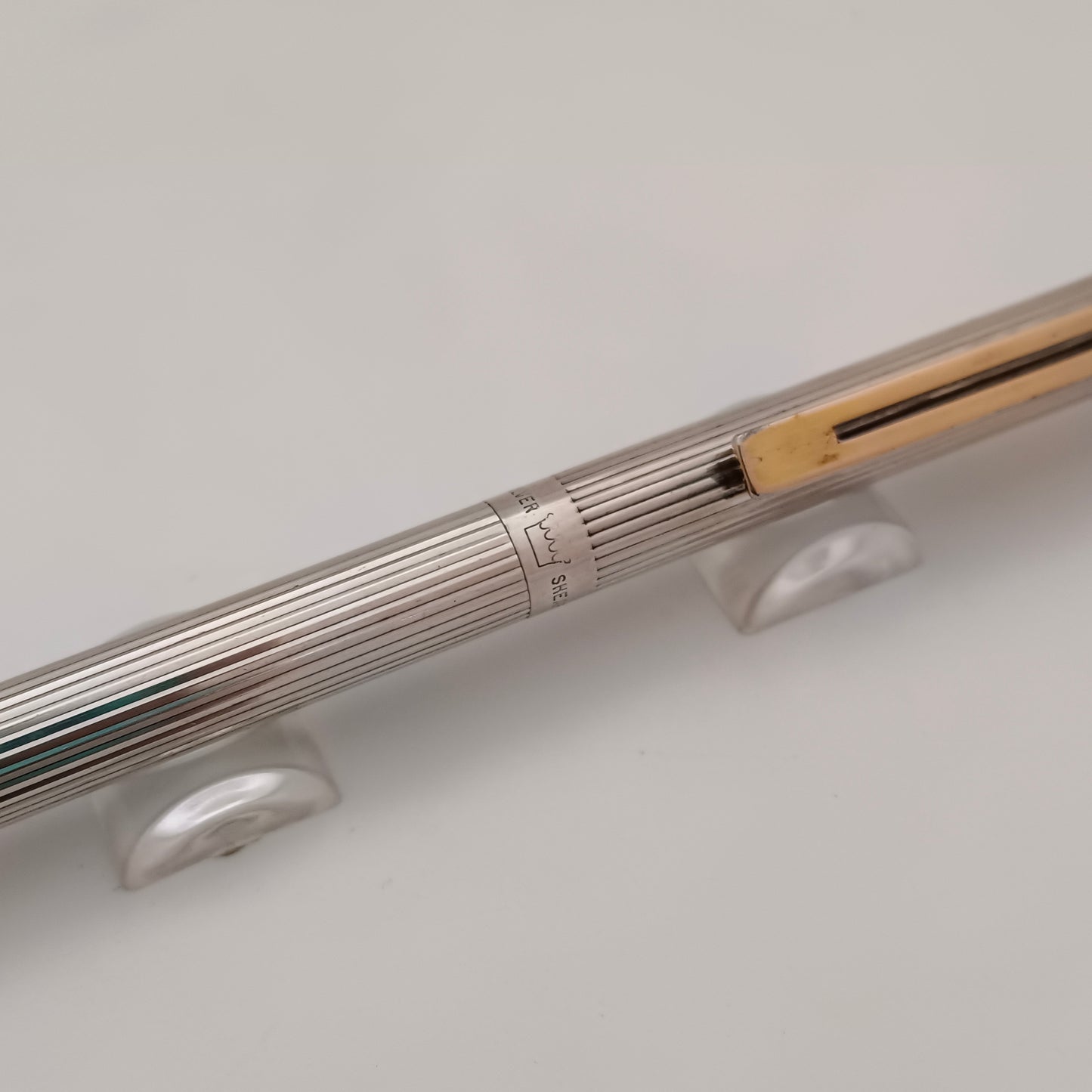 Sheaffer Targa Sterling Silver Ballpen WIth Gold Trim