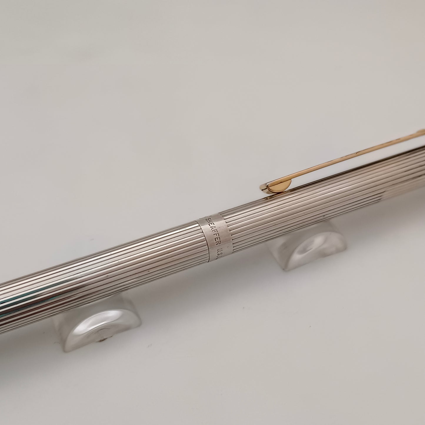 Sheaffer Targa Sterling Silver Ballpen WIth Gold Trim