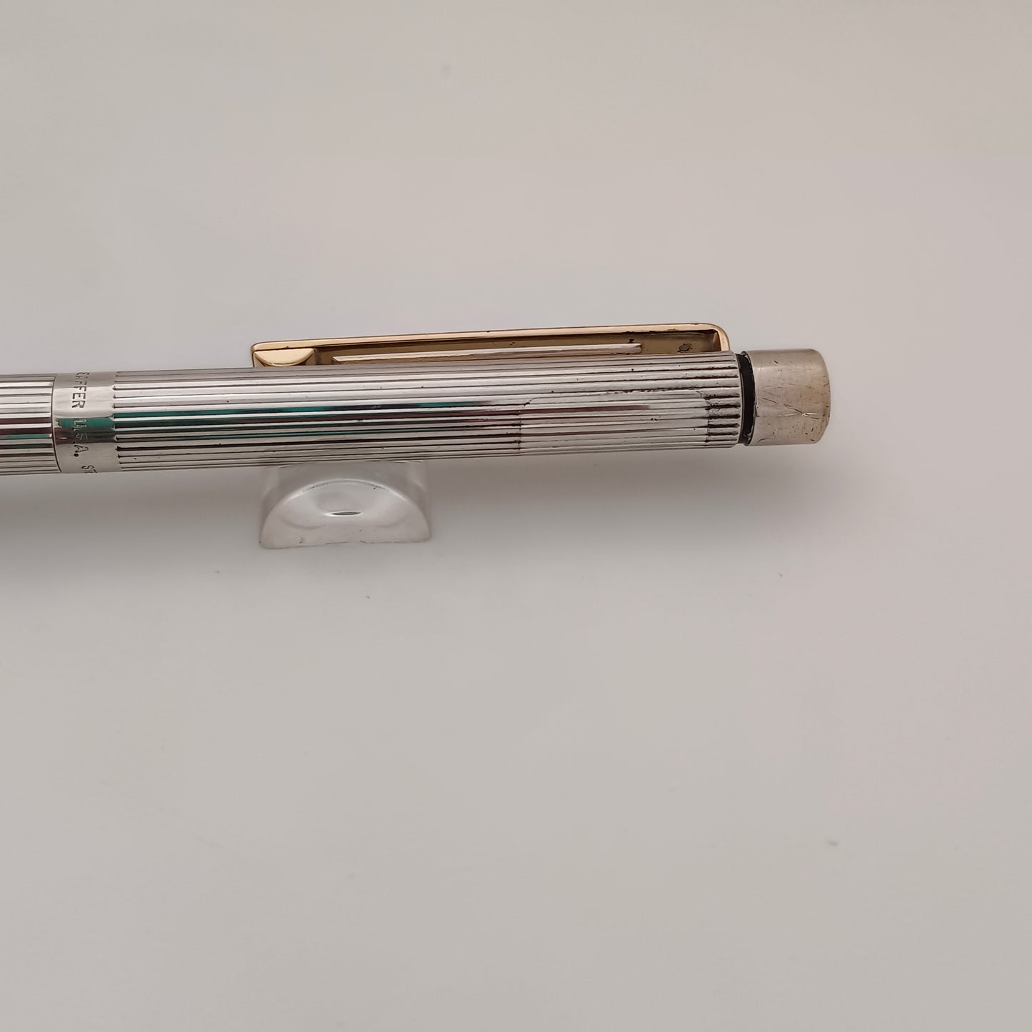 Sheaffer Targa Sterling Silver Ballpen WIth Gold Trim