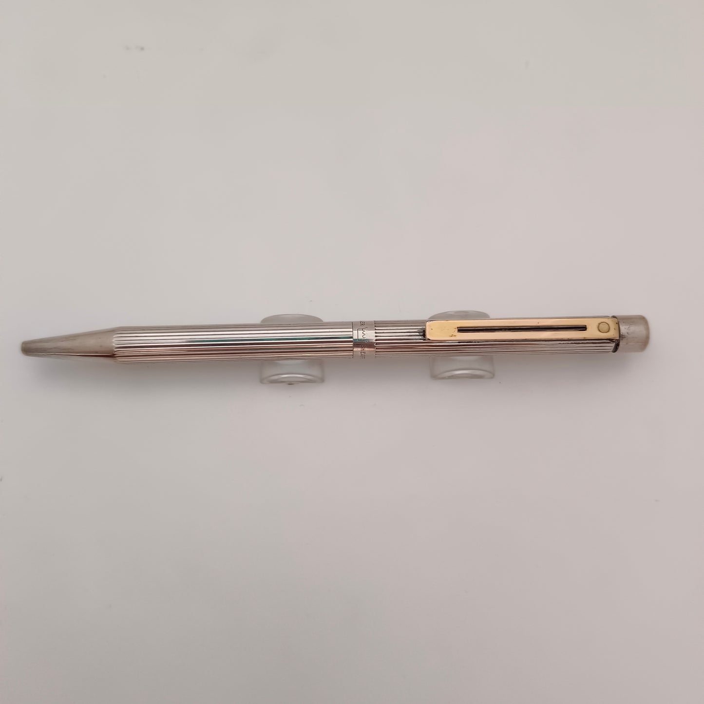 Sheaffer Targa Sterling Silver Ballpen WIth Gold Trim