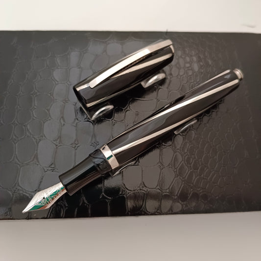 Visconti Divina Elegance Black Resin with Silver Trim Fountain Pen