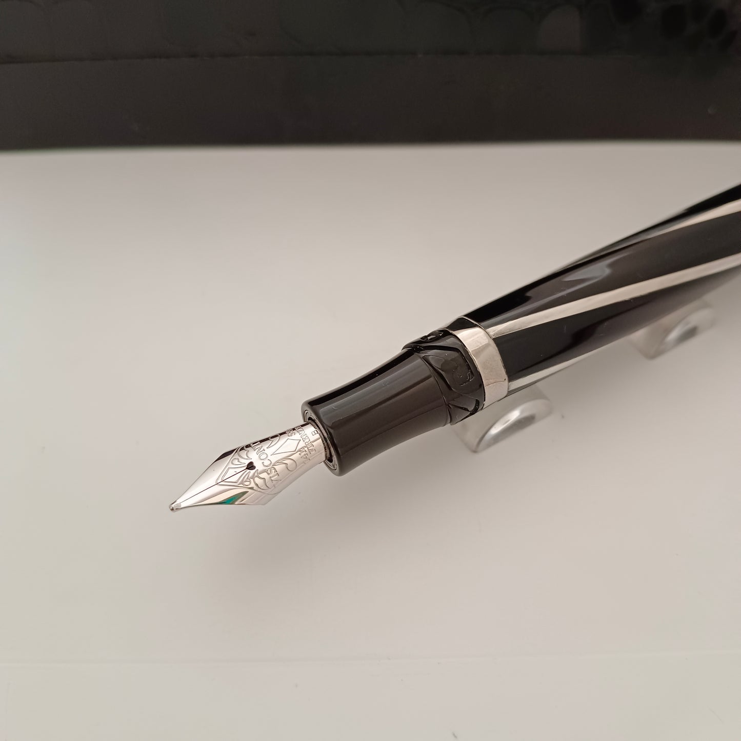 Visconti Divina Elegance Black Resin with Silver Trim Fountain Pen