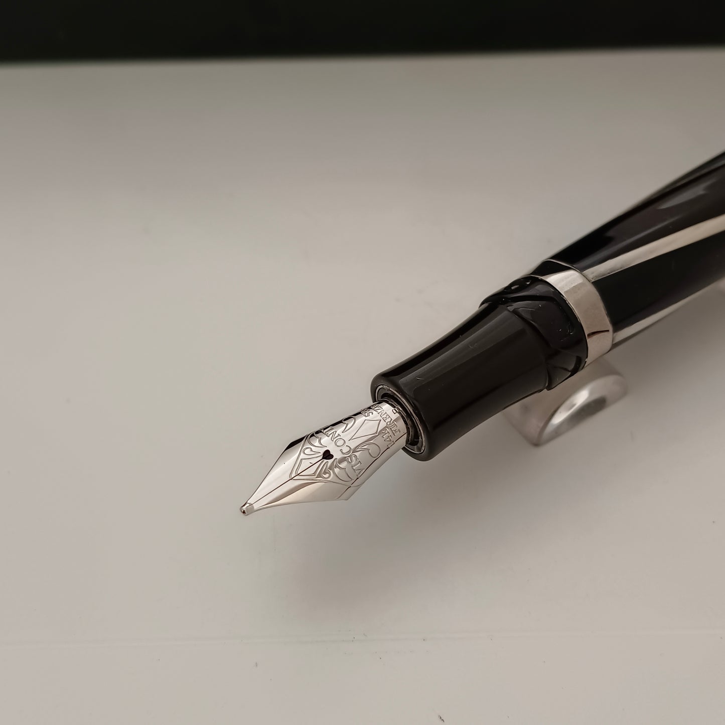 Visconti Divina Elegance Black Resin with Silver Trim Fountain Pen