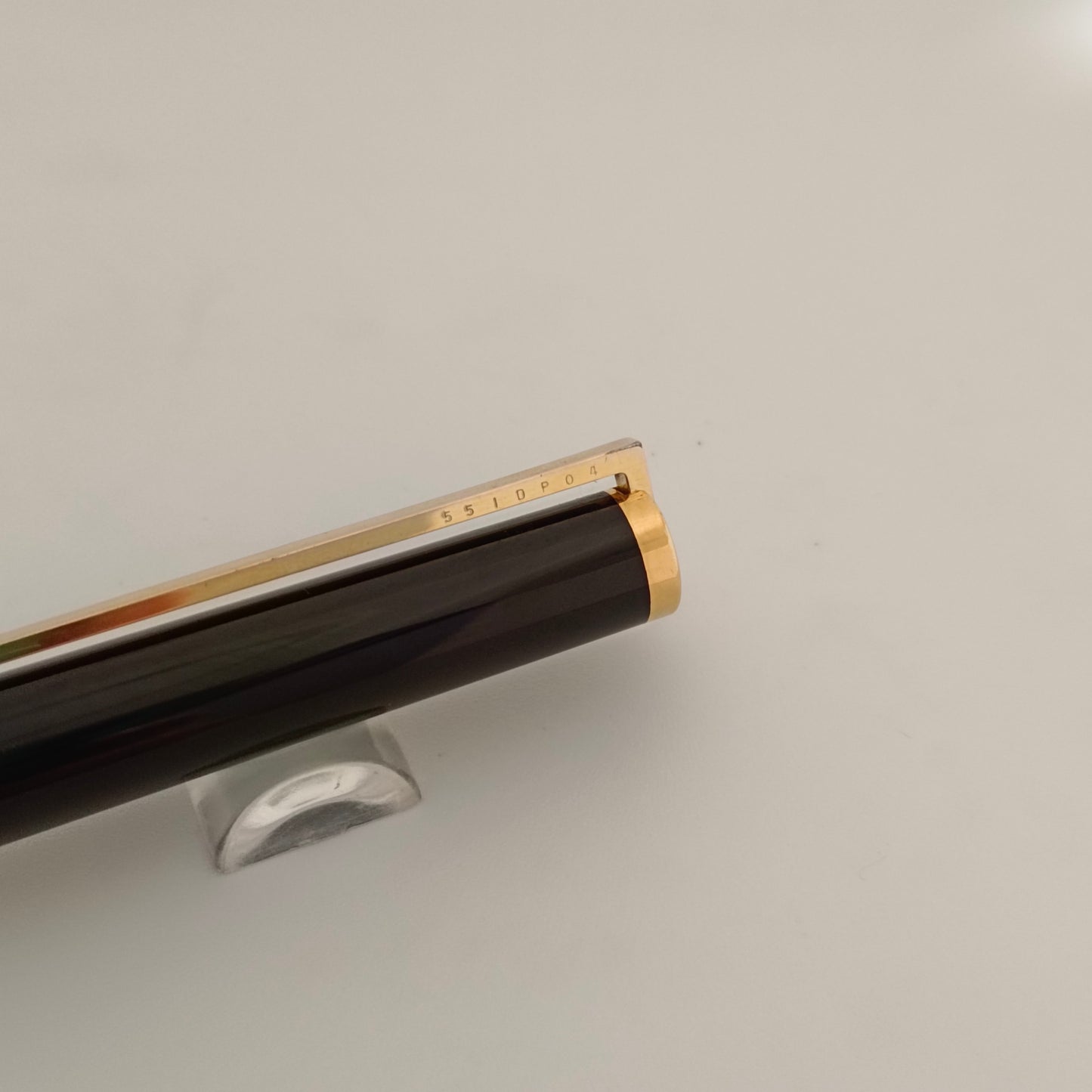S.T. Dupont Black Lacque de Chine Fountain Pen with Gold Trim - France