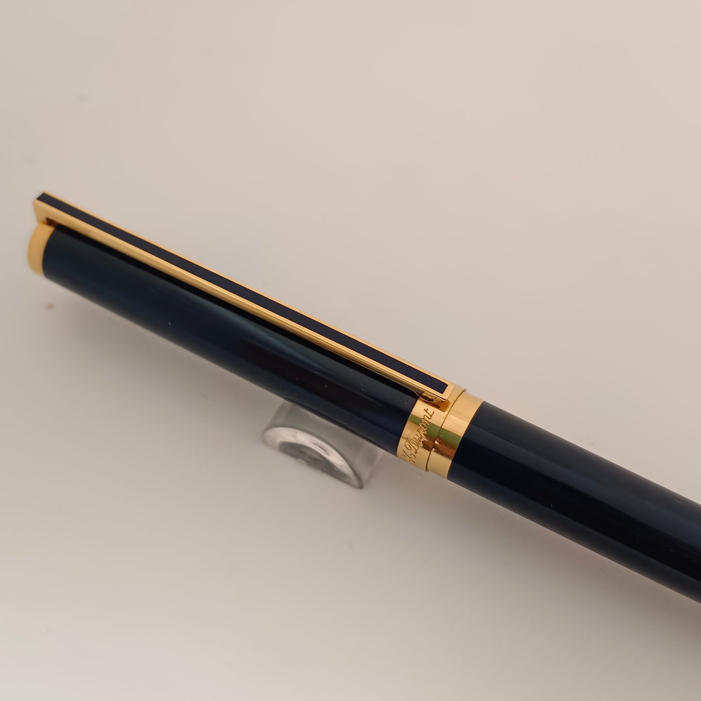 S.T. Dupont Blue Lacque de Chine Fountain Pen with Gold Trim