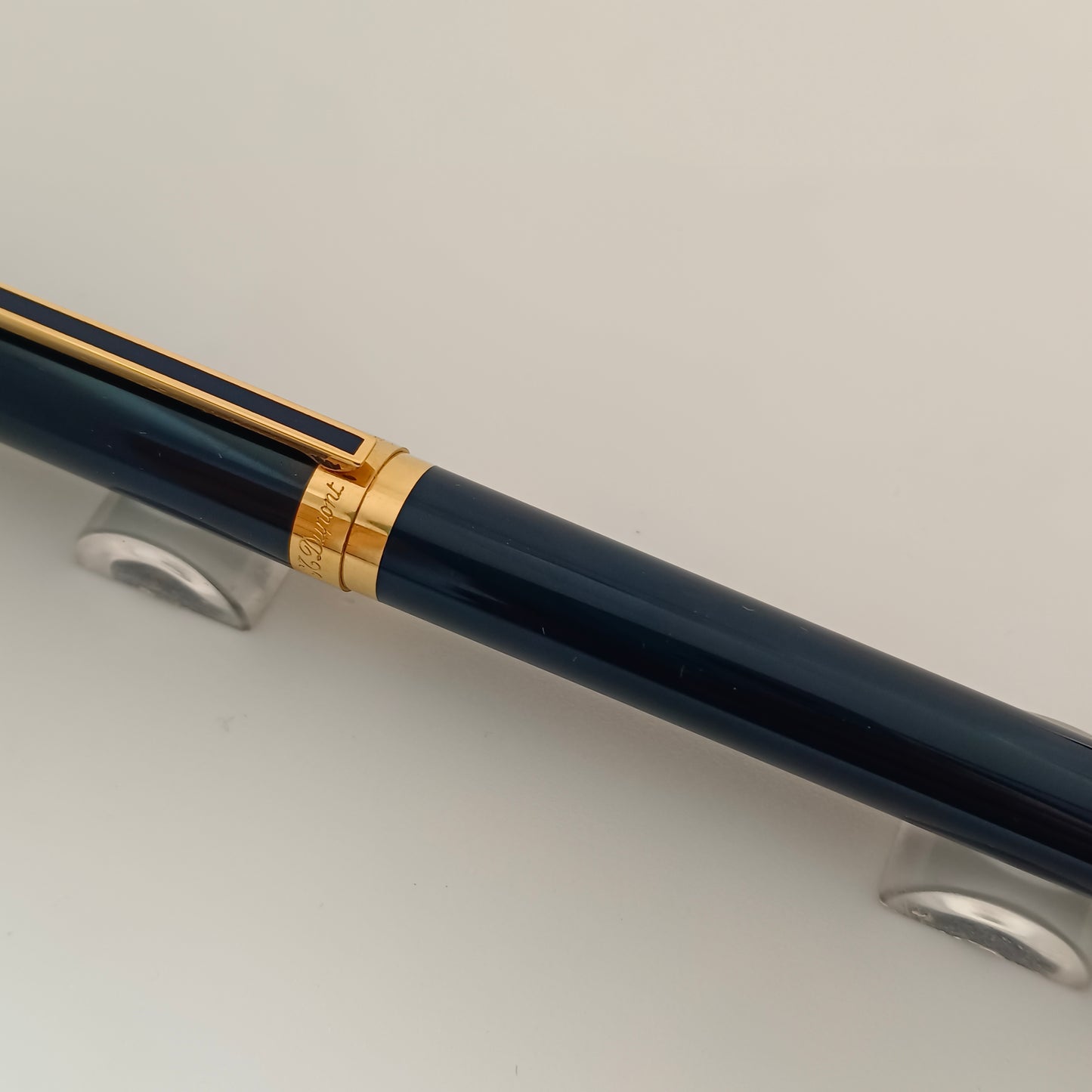 S.T. Dupont Blue Lacque de Chine Fountain Pen with Gold Trim