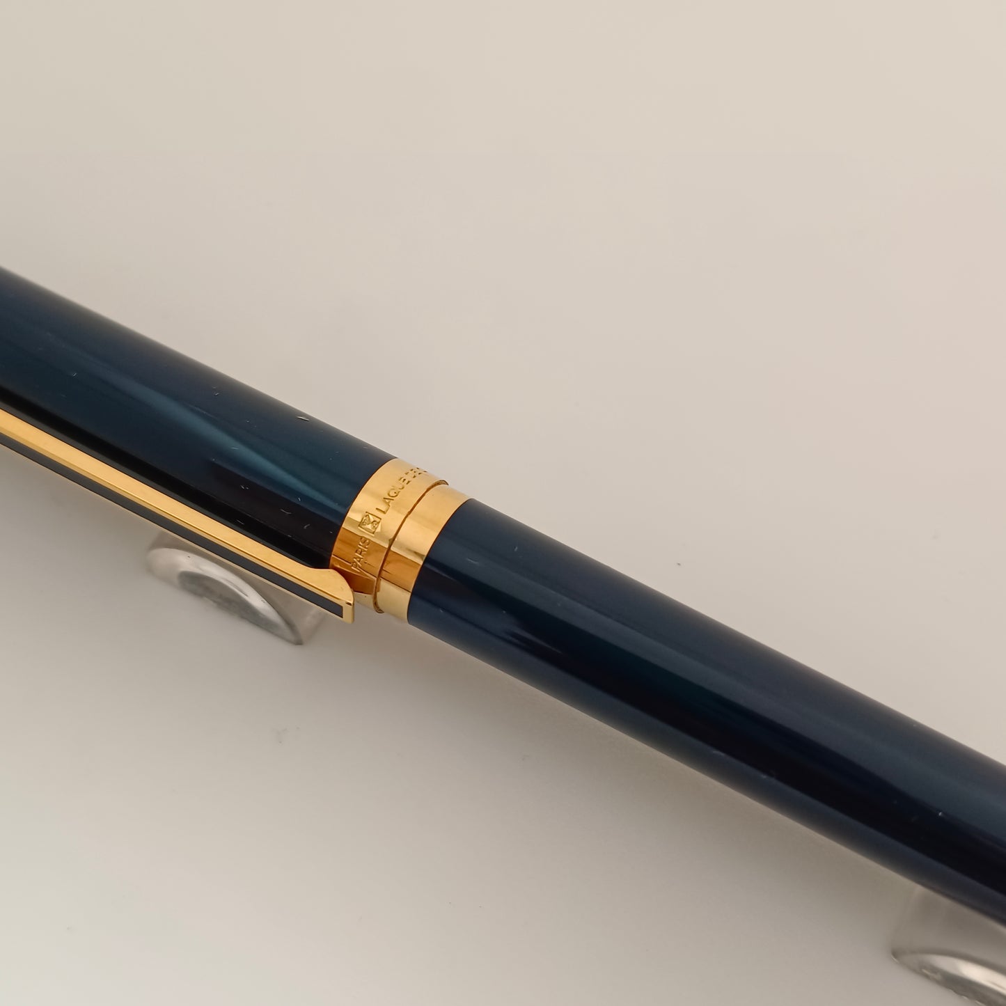 S.T. Dupont Blue Lacque de Chine Fountain Pen with Gold Trim