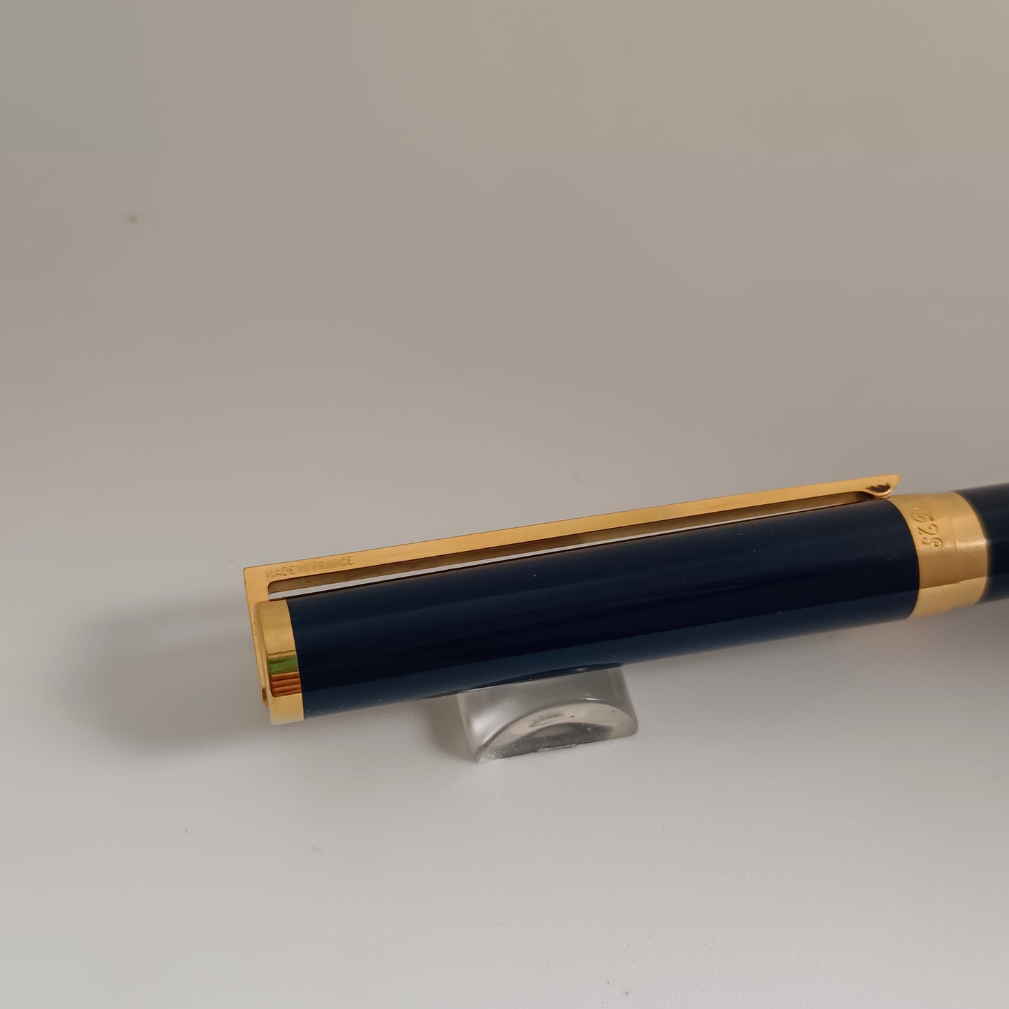 S.T. Dupont Blue Lacque de Chine Fountain Pen with Gold Trim