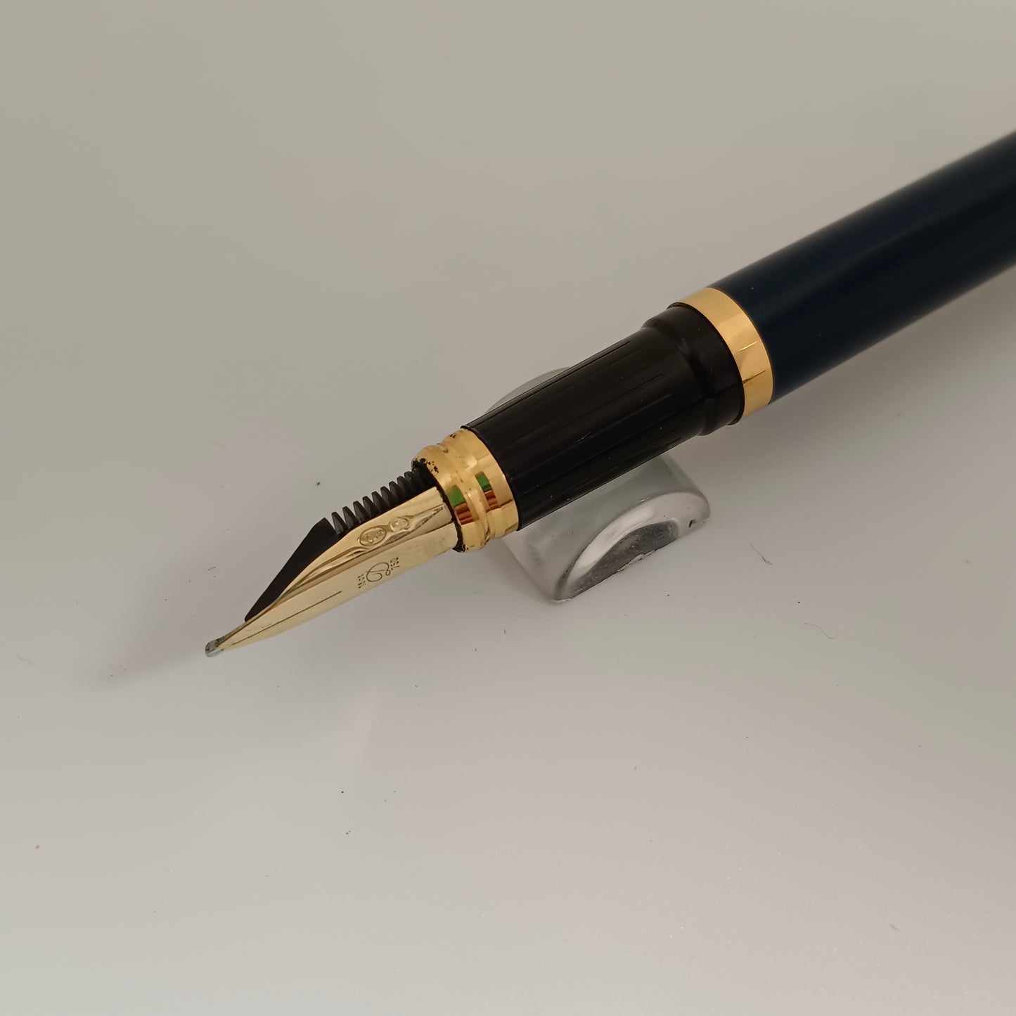 S.T. Dupont Blue Lacque de Chine Fountain Pen with Gold Trim