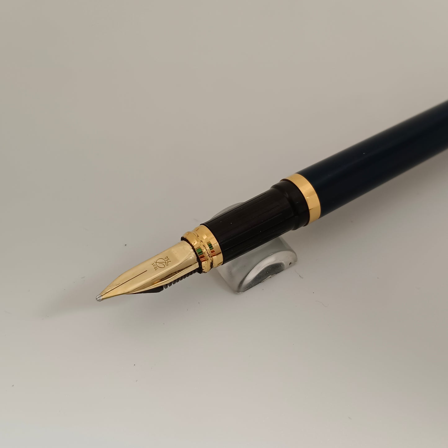 S.T. Dupont Blue Lacque de Chine Fountain Pen with Gold Trim