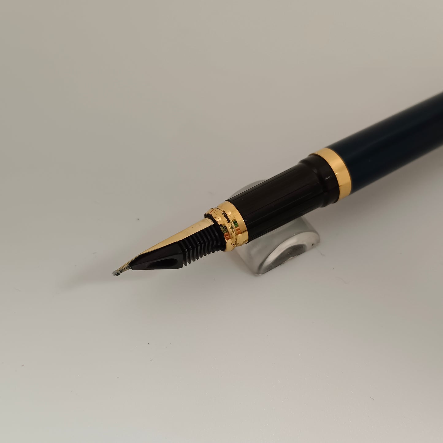S.T. Dupont Blue Lacque de Chine Fountain Pen with Gold Trim