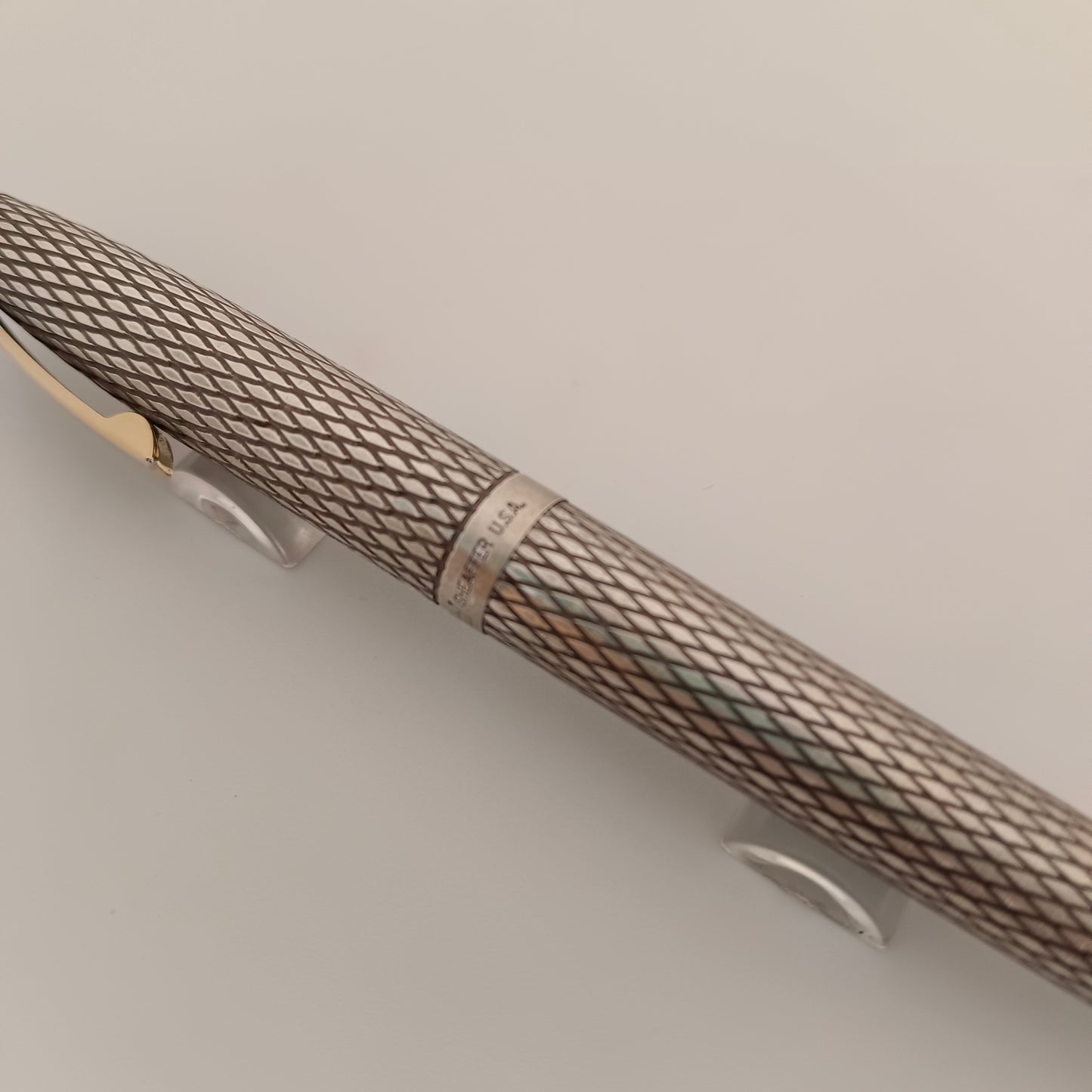 Sheaffer imperial sterling silver diamond pattern fountain pen