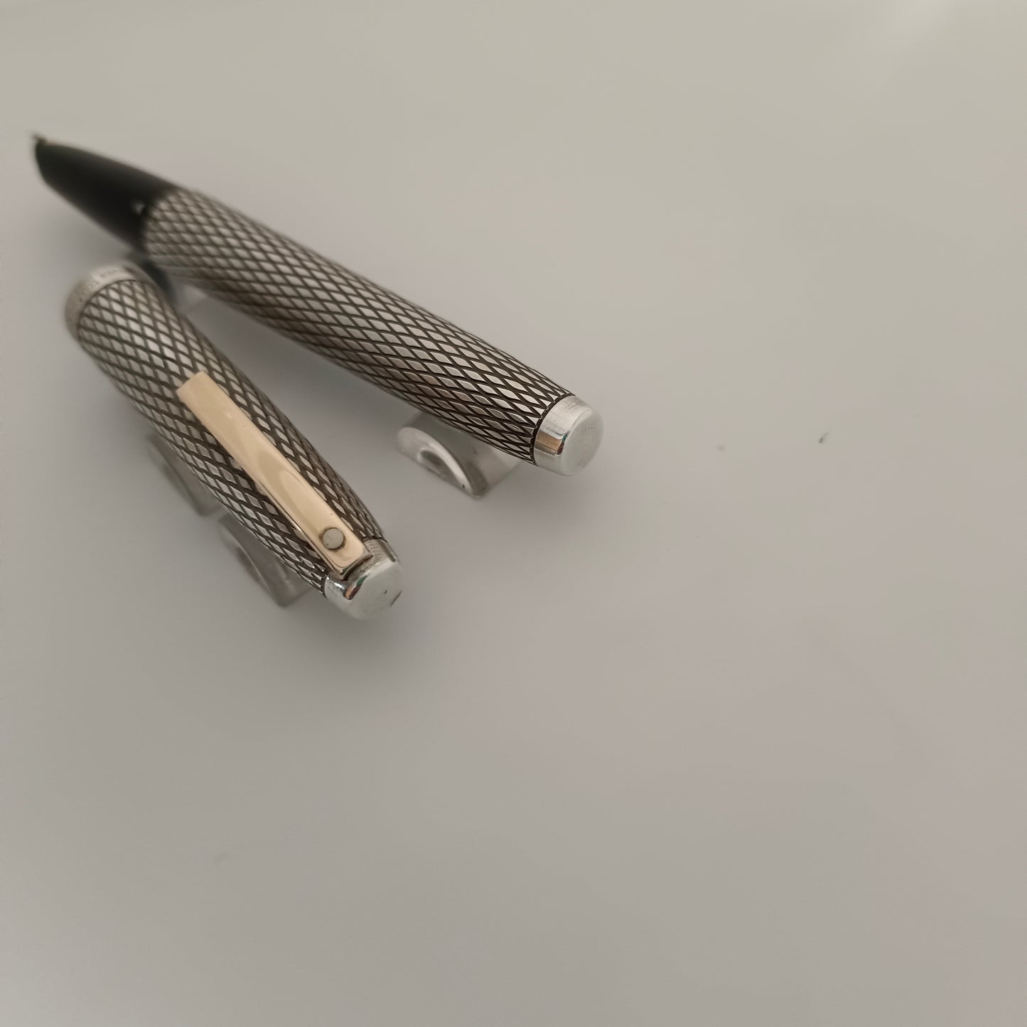 Sheaffer imperial sterling silver diamond pattern fountain pen