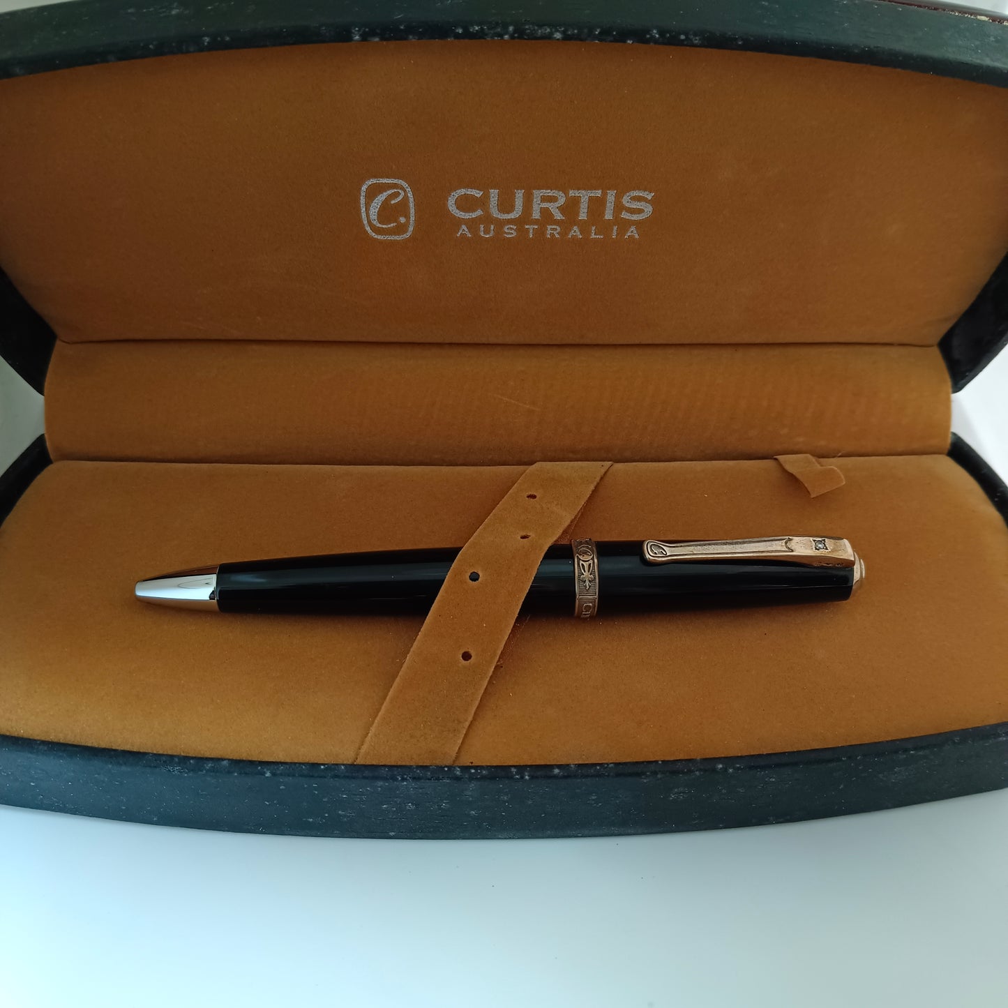 Curtis Black Resin Ballpen with Sterling Silver Appointment - Australia