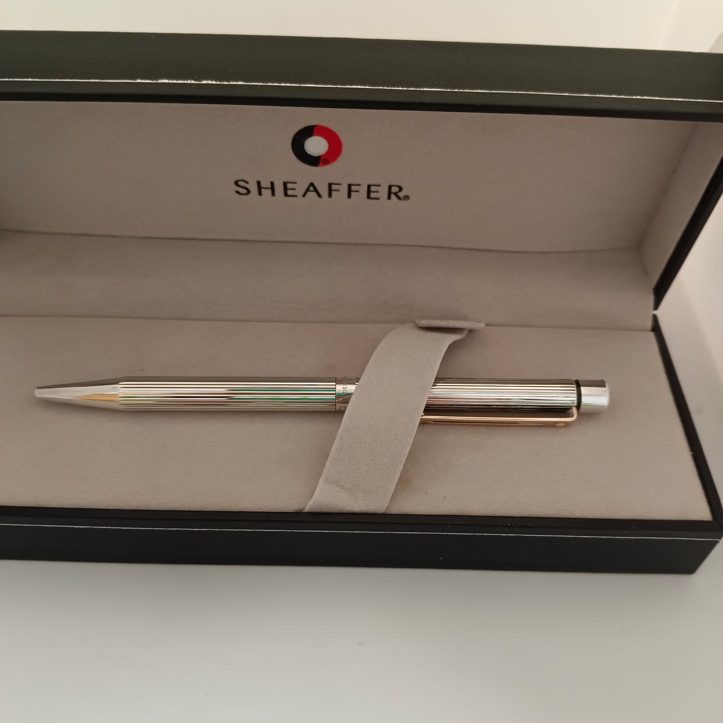 Sheaffer Targa Sterling Silver Ballpen WIth Gold Trim