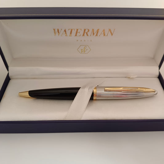 Waterman Carene Deluxe Black Gold Trim Ball Pen